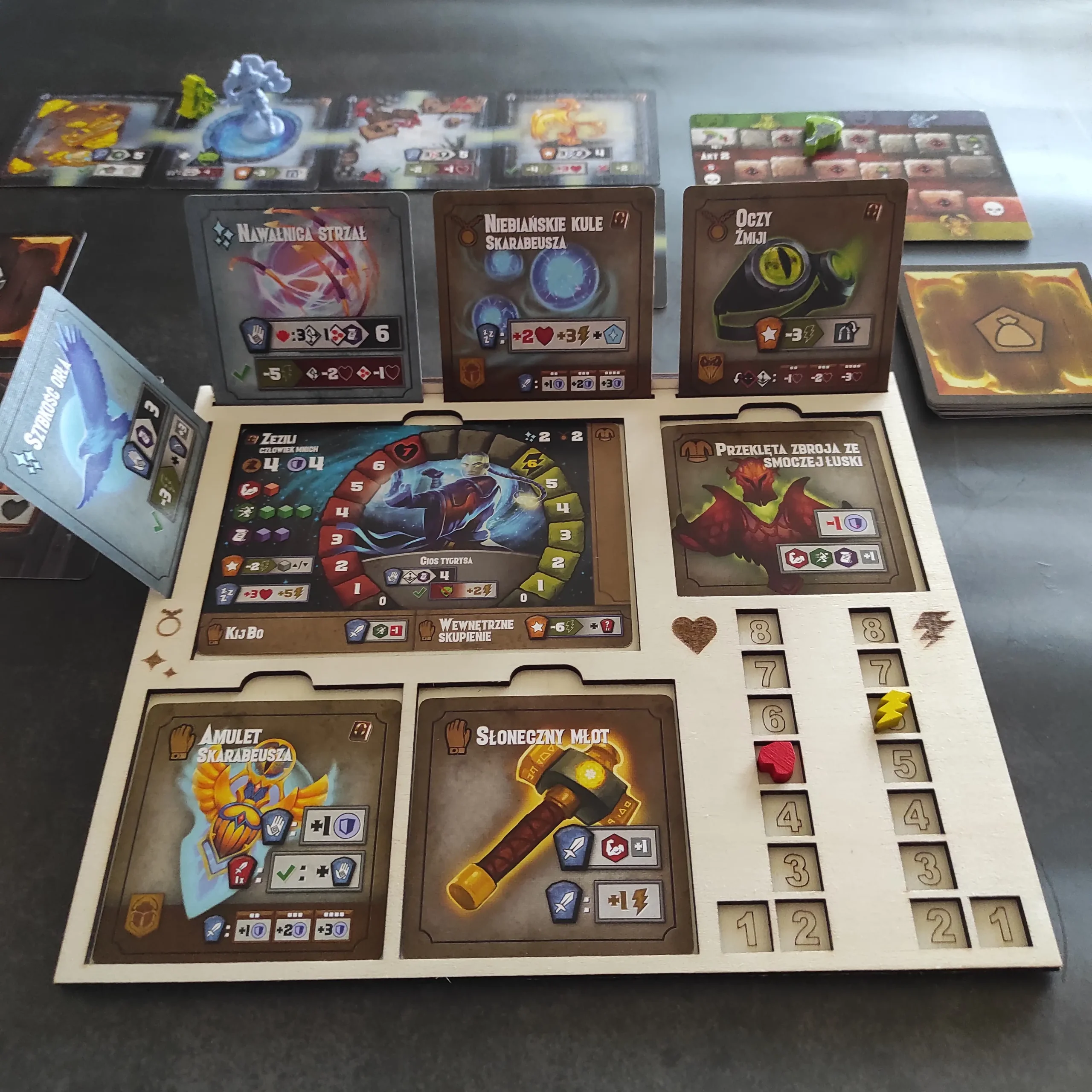 Laser cut Tiny Epic Dungeons player board thumbnail